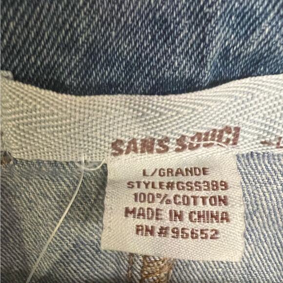 NWT Sans Souci Blue A-Line Denim Split Front Skirt - Picture 4 of 5